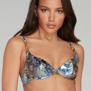 NWT AGENT PROVOCATEUR Bikini Top Twinkle Bikini Bra Petrol